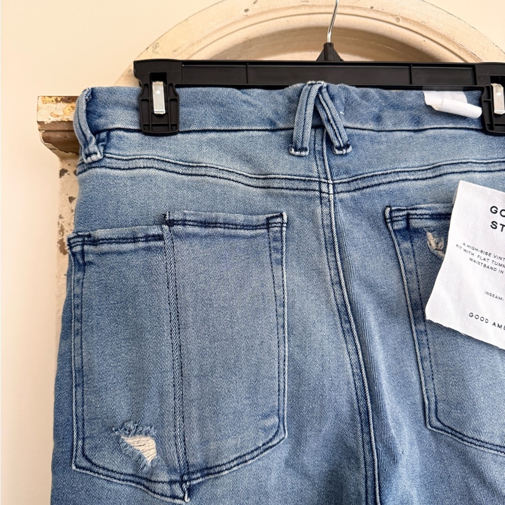 NWT Good American Split Pocket Straight Leg Jeans Size 6/28 - Picture 5 of 11